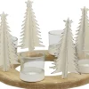 + Adventskranz Holz Tannenbaum weiß