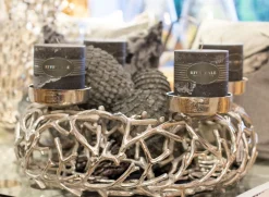 + Astkranz mit 4 Kerzenhalter Silber S