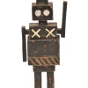 + Dekofigur Roboter aus Holz 35 cm Schwarz