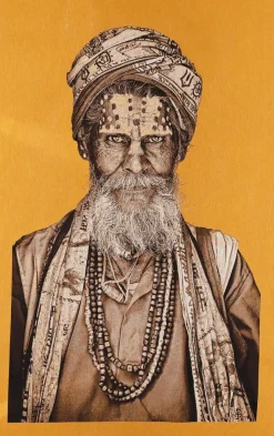 + Gobelin Bild - Chitran Omkaranatha - Ochre ca. 75x125 cm gerahmt