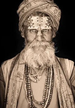 + Gobelinbild - Chitran Omkaranatha - Sepia ca. 75x125 cm gerahmt