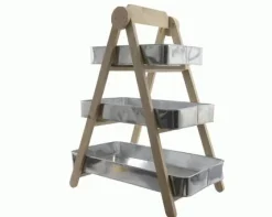 + Mangoholzregal, 3 Zinktrays