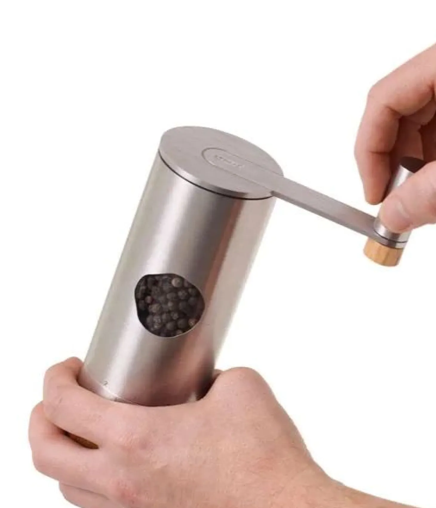 Ad Hoc Pfeffer- / Salz-Getriebemühle silber PowerMill CeraCutXL Ceramic Mahlwerk