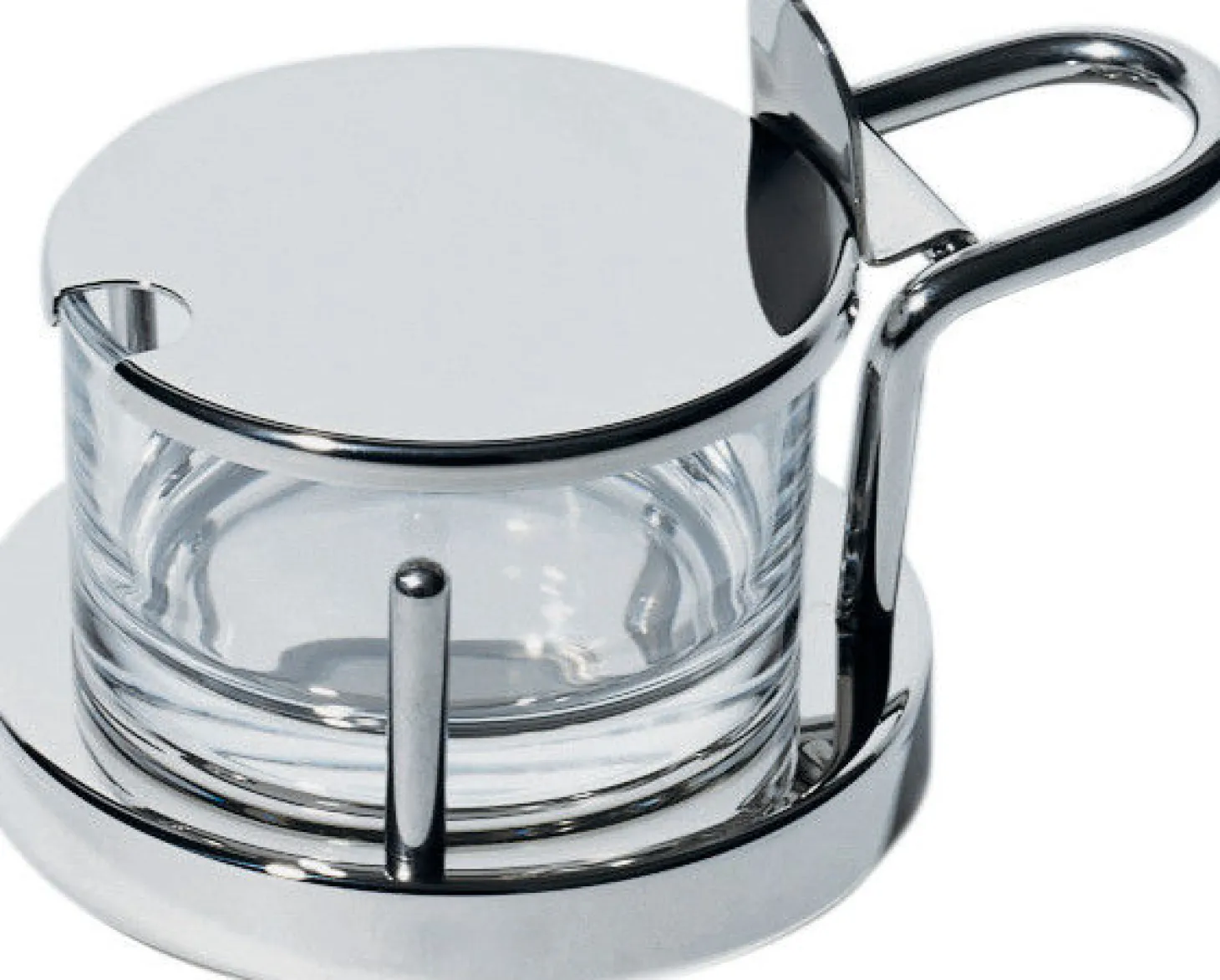 Alessi Käsedose aus Edelstahl mit Glas