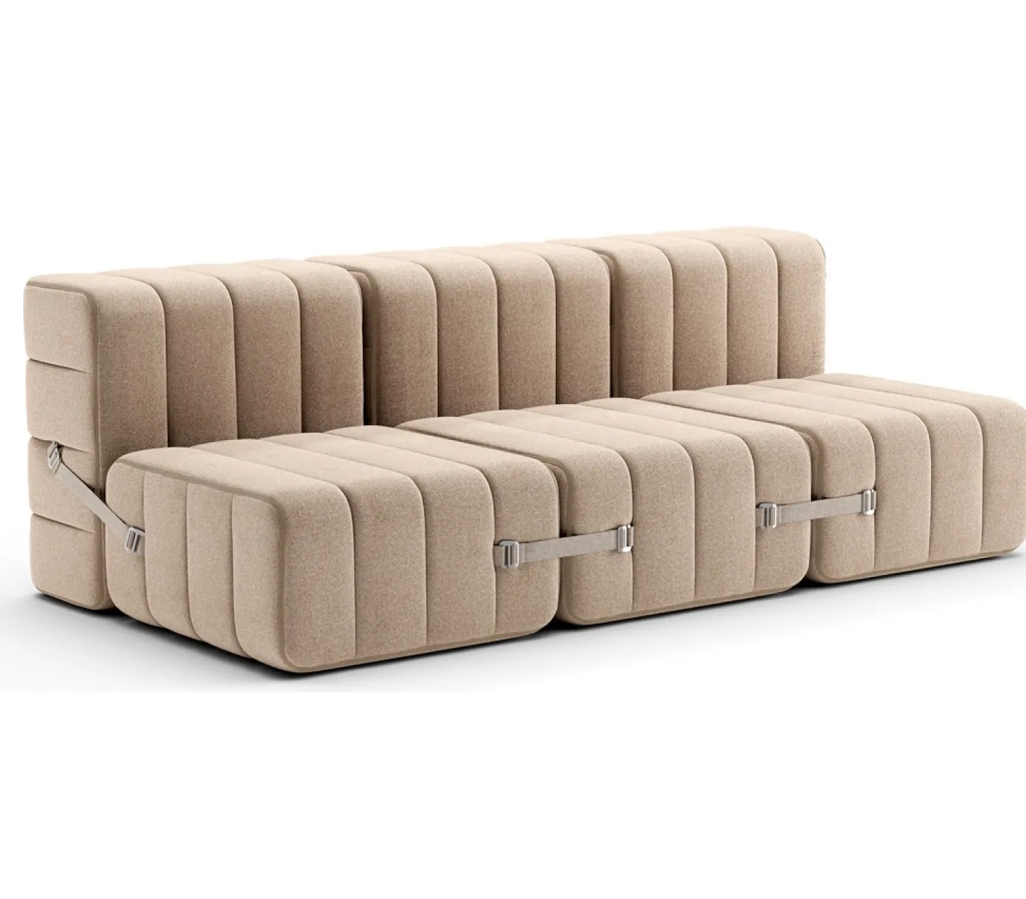 AMBIVALENZ Curt Modulsofa mit Lehne DAMA Beige / Grau