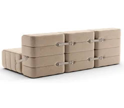 AMBIVALENZ Curt Modulsofa mit Lehne DAMA Beige / Grau