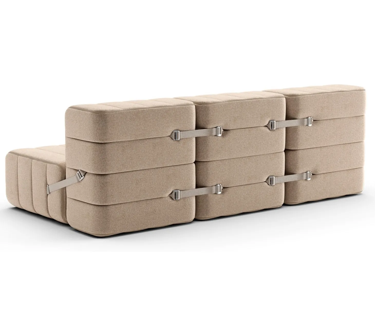 AMBIVALENZ Curt Modulsofa mit Lehne DAMA Beige / Grau