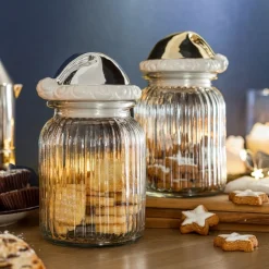 BADEN Glas mit Nikolausmütze - Höhe 20 cm Gold