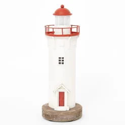 Batela Holzleuchtturm in Weiß mit LED