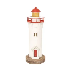 Batela Holzleuchtturm in Weiß mit LED