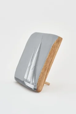 Batela Wandbild Segelschiff auf Holzblock