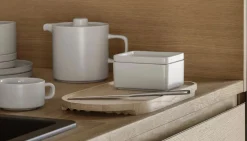 Blomus Pilar Butterdose aus Steingut Moonbeam