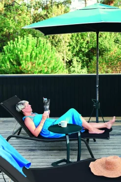 Fermob Alizé Beistelltisch versetzt Ø48 cm Abyssblau