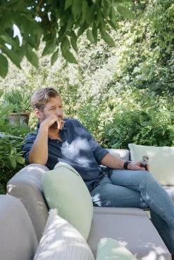 Fermob Bellevie Lounge Eck-Modul D2 Lebkuchen 79 Flanellgrau 1-Sitzer