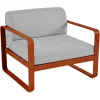 Fermob Bellevie Lounge-Sessel Outdoor E2 Kandierte Orange 79 Flanellgrau
