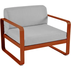 Fermob Bellevie Lounge-Sessel Outdoor E2 Kandierte Orange 79 Flanellgrau