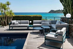 Fermob Bellevie Lounge-Sessel Outdoor E2 Kandierte Orange 79 Flanellgrau