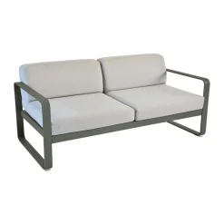 Fermob Bellevie Lounge-Sofa 2-Sitzer 48 Rosmarin 79 Flanellgrau