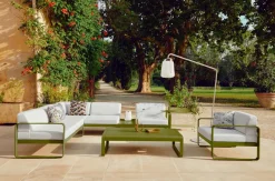 Fermob Bellevie Lounge-Sofa 2-Sitzer 48 Rosmarin 79 Flanellgrau