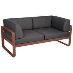 Fermob Bellevie 2-Sitzer Club Sofa 20 Ockerrot A3 Graphitgrau