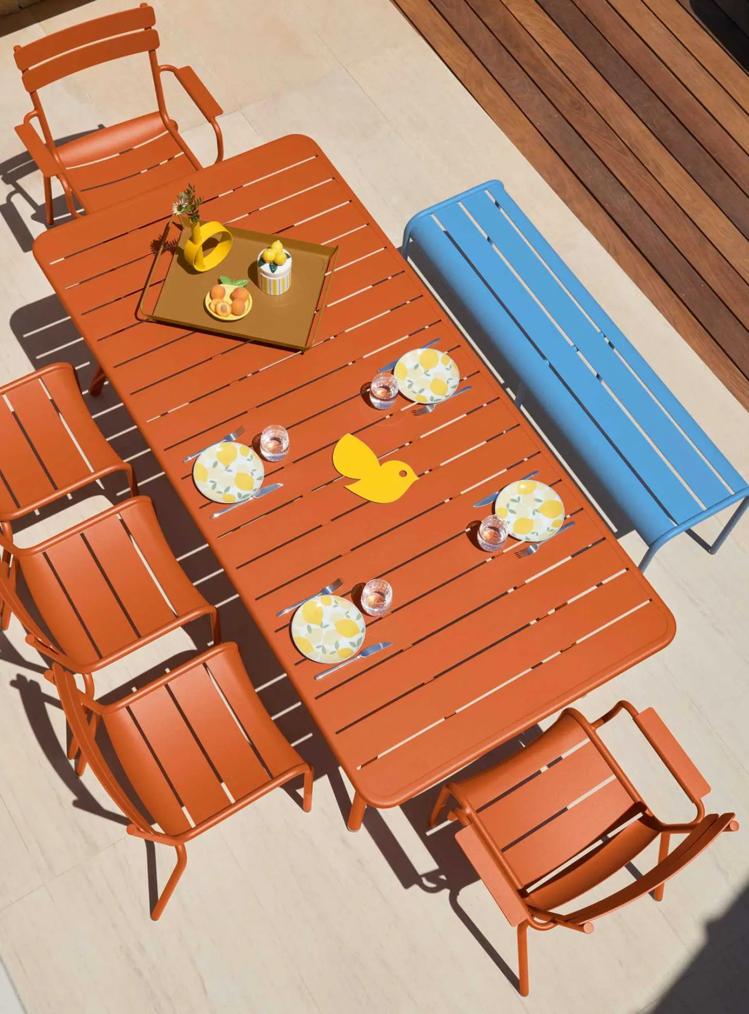 Fermob Luxembourg Tisch 207 x 100 cm Abyssblau