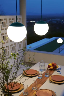 Fermob MOOON! Hängelampe Glas Ø 25 cm Acapulcoblau