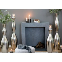 Fink Carus Bodenleuchter/Vase gehämmerte Oberfläche 135 cm ohne Glasaufsatz