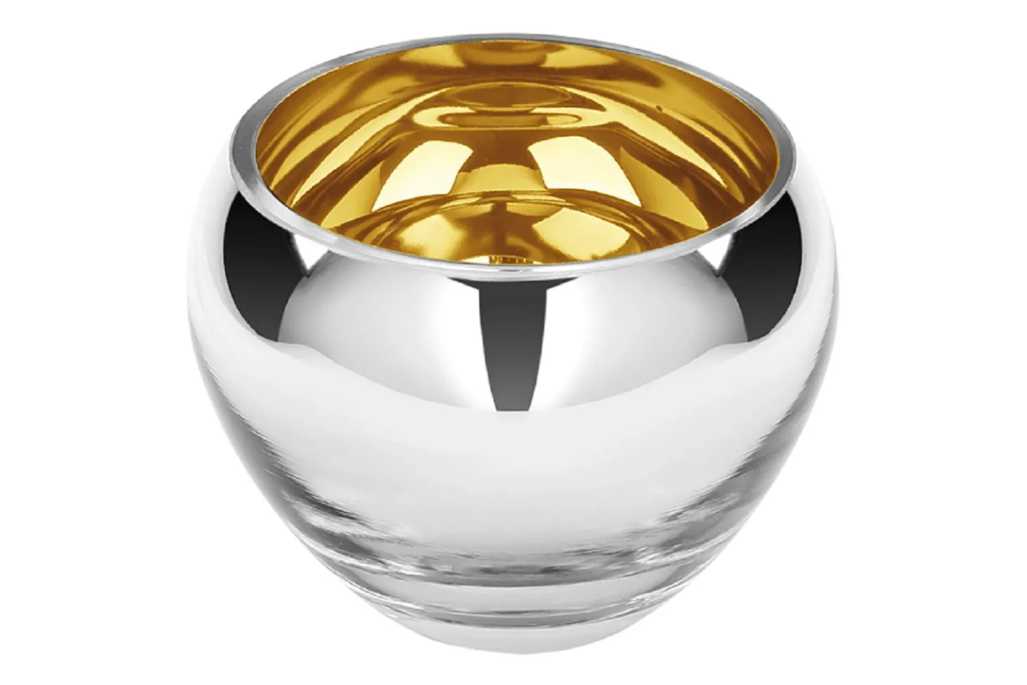 Fink COLORE Teelichthalter aus Glas champagner