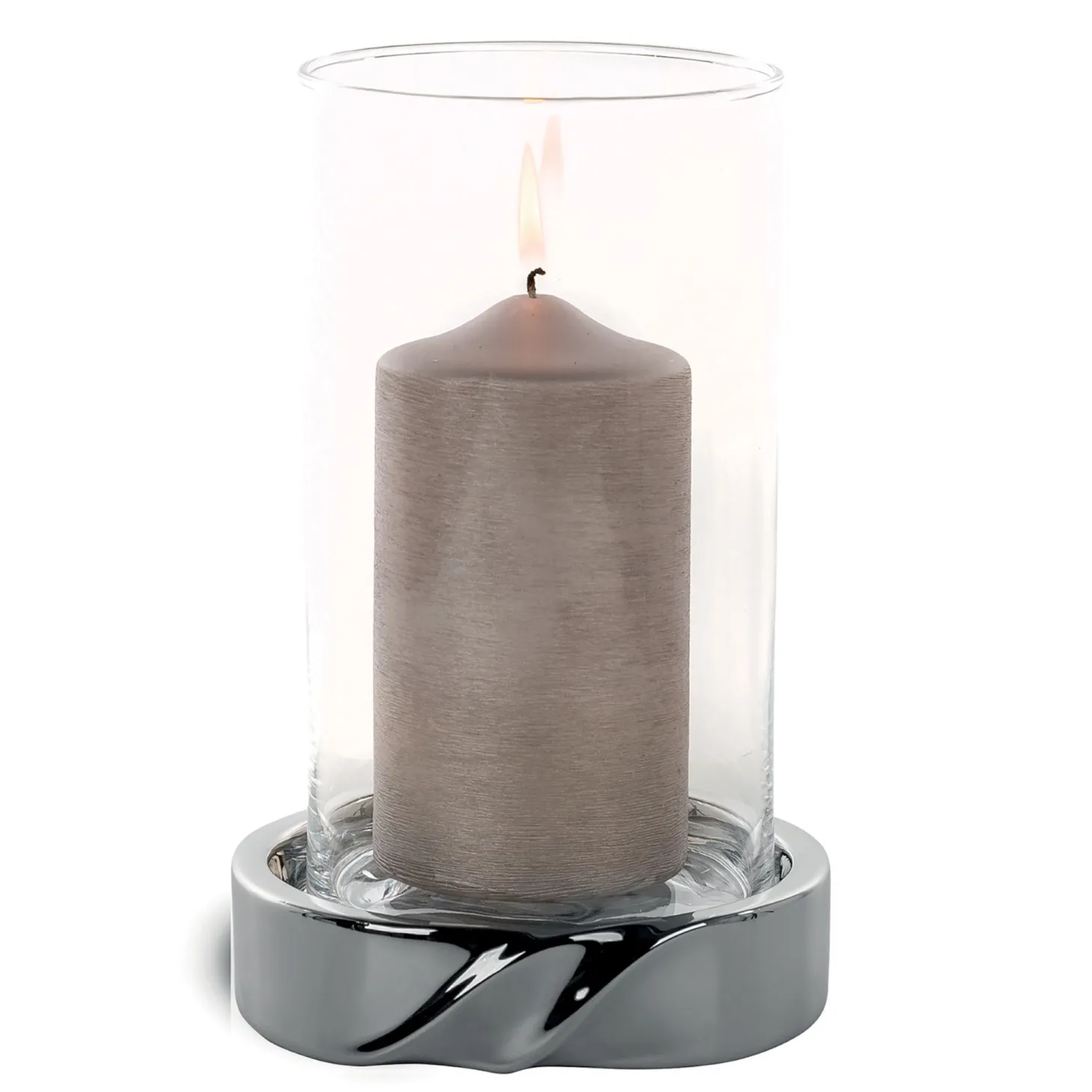 Fink Le Decor Windlicht mit Keramik Sockel Ø 15 cm, Höhe 24,5 cm