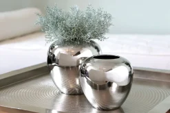 Fink LOSONE Vase silber glänzend M - Höhe: 20 cm, Durchmesser 20 cm