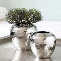 Fink LOSONE Vase silber glänzend M - Höhe: 20 cm, Durchmesser 20 cm