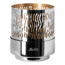 Fink Silbernes Windlicht Marian - wellenförmiges Muster Ø 13 cm, Höhe 15 cm