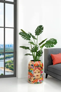 Fleur Ami Blooming Namaste Vase/Übertopf aus Metall Ø 30 cm, Höhe 43 cm