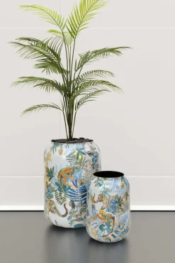 Fleur Ami Bunte Vase oder Übertopf Cobalt Jungle Ø 30 cm, Höhe 43 cm