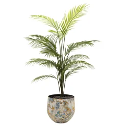 Fleur Ami Cobalt Jungle Tischgefäß aus Metall Ø 23 cm, Höhe 22 cm