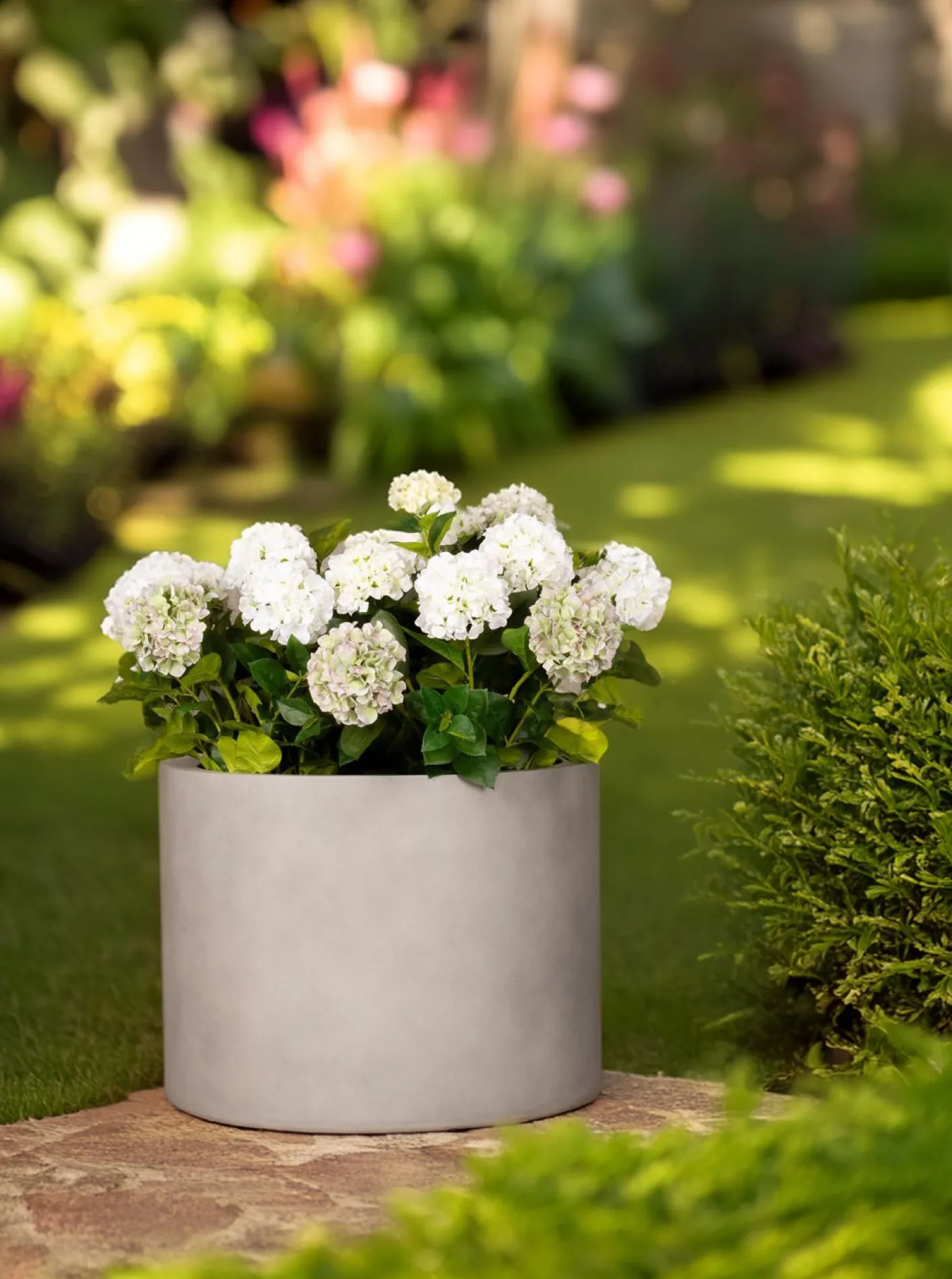 Fleur Ami Division Lite Blumenkübel steingrau Ø 48 cm, Höhe 30 cm