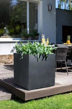 Fleur Ami Division Lite Pflanzwürfel - witterungsbeständig steingrau 50 x 50 x 54 cm