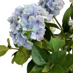 Fleur Ami Hortensie - Hydrangea Kunstpflanze, 10 Blüten, Höhe 73 cm, weiß-blau