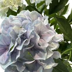 Fleur Ami Hortensie - Hydrangea Kunstpflanze, 10 Blüten, Höhe 73 cm, weiß-blau