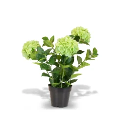 Fleur Ami Hortensie - Hydrangea Kunstpflanze, 3 Blüten, grün