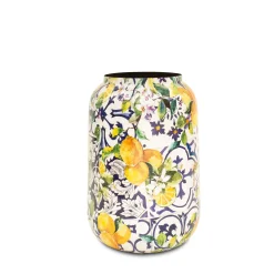 Fleur Ami Lemon Fusion Pflanzgefäß mit Zitronen-Baum-Muster Ø 30 cm, Höhe 43 cm