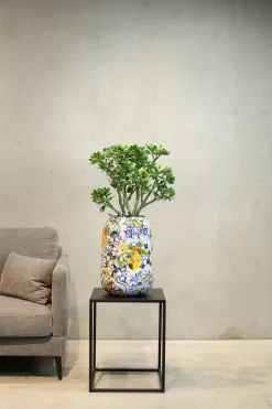 Fleur Ami Lemon Fusion Pflanzgefäß mit Zitronen-Baum-Muster Ø 30 cm, Höhe 43 cm