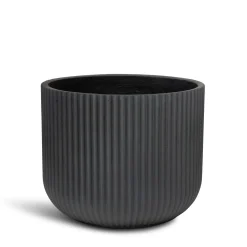 Fleur Ami Linea Betontopf mit geriffelter Oberfläche Ø 37 cm, Höhe 30 cm anthrazit