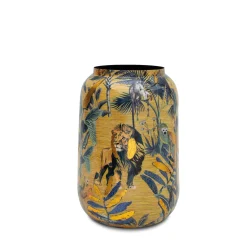 Fleur Ami Nomad Lion goldene Vase mit Dschungel-Design Ø 30 cm, Höhe 43 cm