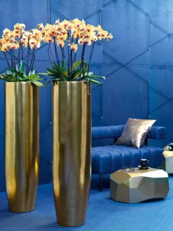 Fleur Ami Pandora elegante Bodenvase Ø 35 cm, Höhe 90 cm silver leaf