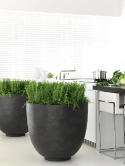 Fleur Ami Polystone Ego Giant Pflanzgefäß mit Stein-Optik Ø 70 cm, Höhe 60 cm grau