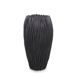 Fleur Ami River Bodenvase wellenförmige Struktur Ø 38 cm, Höhe 70 cm schwarz