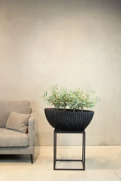 Fleur Ami River bootförmiges Tischgefäß schwarz