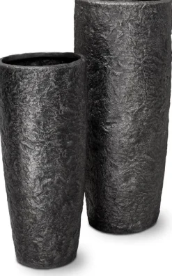 Fleur Ami Rocky Bodenvase mit Steinstruktur Ø 35 cm, Höhe 79 cm black granite