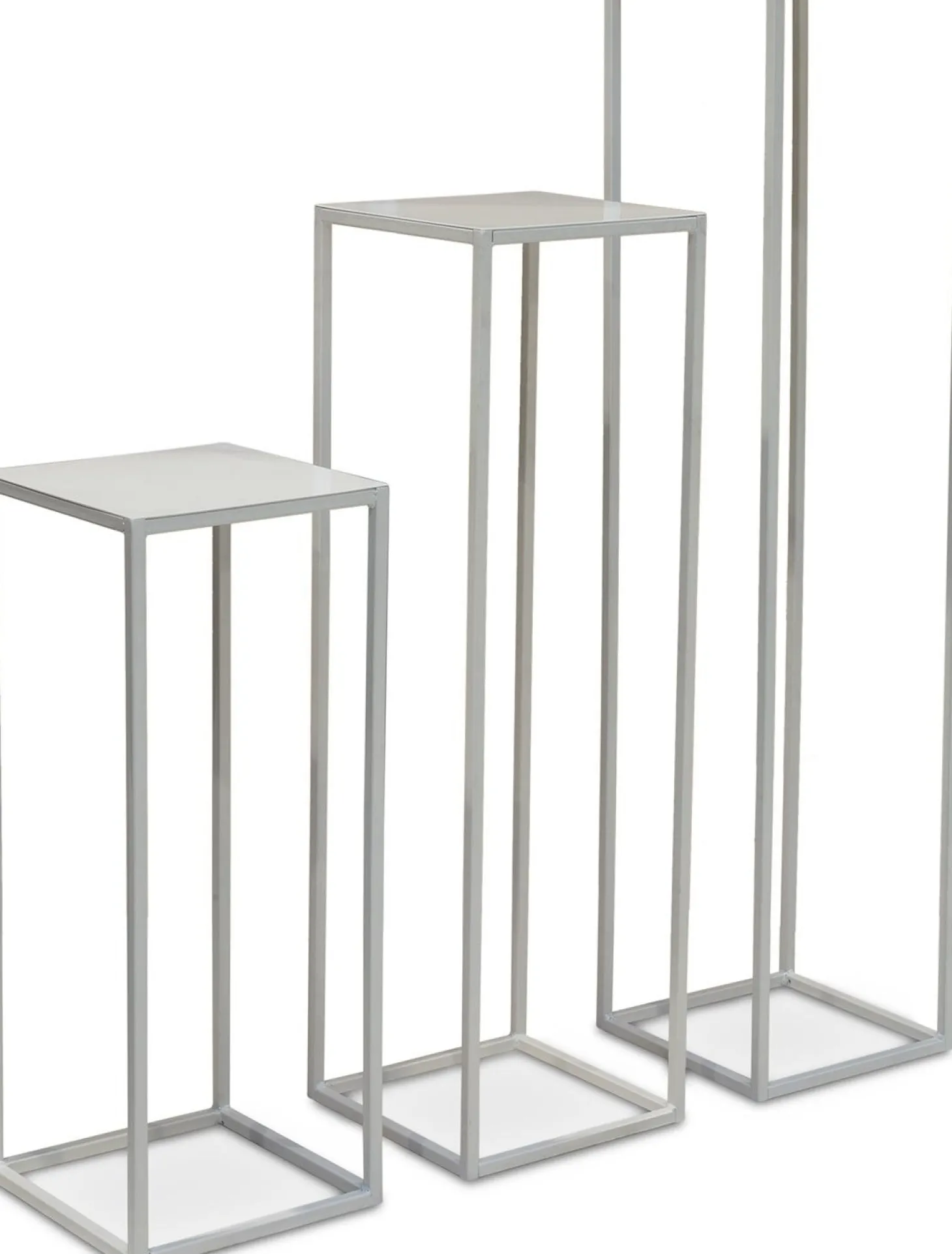 Fleur Ami Stage Blumensäule Metall 30 x 30 cm Höhe 75 cm weiß matt